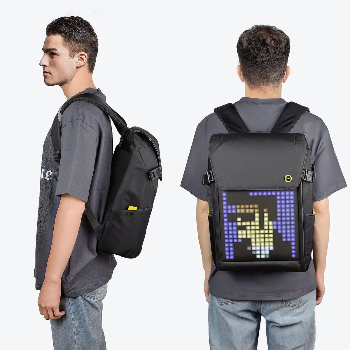 Divoom LED Display Laptop Backpack with App Control. 17 Inch Cool DIY Pixel Art Animation Fashion Backpack. Unique Gift for Men or Women