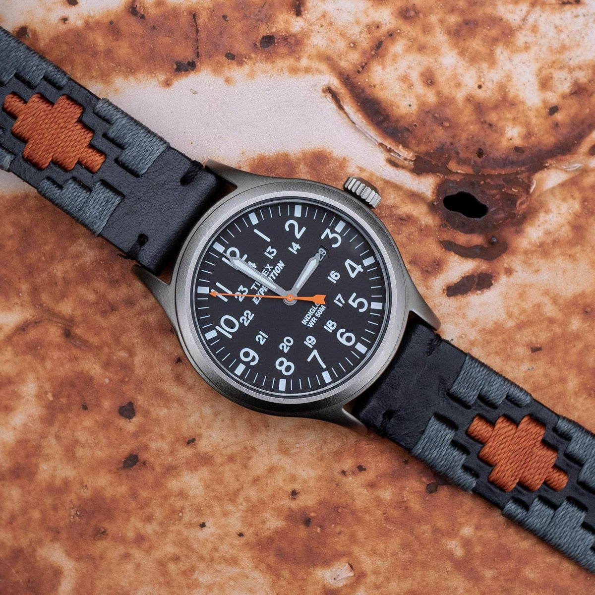 Barton Gaucho Leather Quick Release Watch Band Straps - Choose Color & Width - 18mm. 20mm. 22mm (22mm. Smoke & Orange)