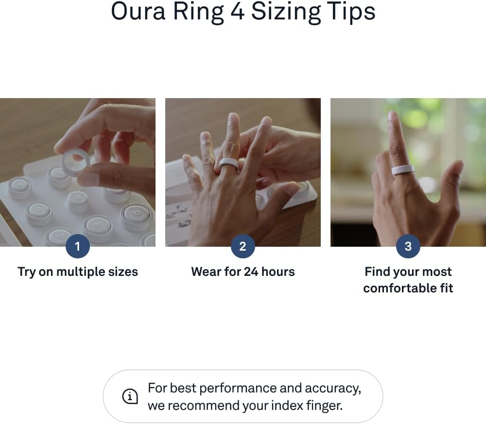 OURA Ring 4 Smart Ring - Silver - Size 8 | Sleep. Activity. Women's Health. AI Advisor. Up to 8 Days of Battery Life. Size Before You Buy. Android & iOS Compatible