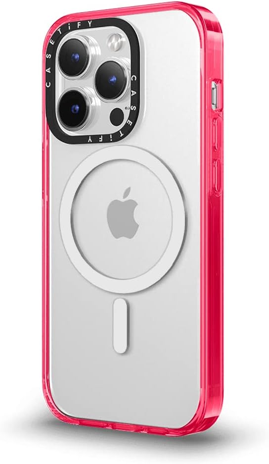 Casetify Essential iPhone 14 Pro Case [2X Military Grade Drop Tested / 4ft Drop Protection/Compatible with Magsafe] - Disco Magic - Hot Pink (CTF-24335200-16005445)