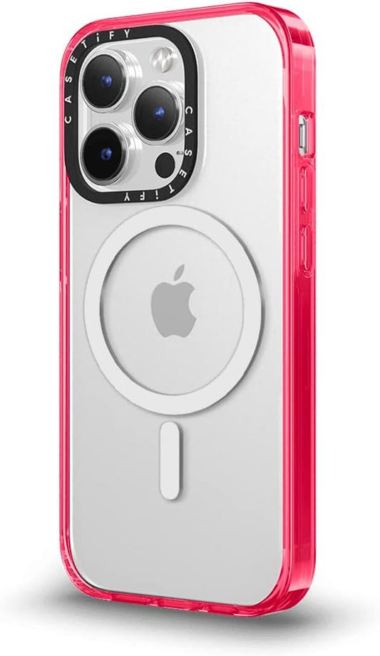 Casetify Essential iPhone 14 Pro Case [2X Military Grade Drop Tested / 4ft Drop Protection/Compatible with Magsafe] - Disco Magic - Hot Pink (CTF-24335200-16005445)