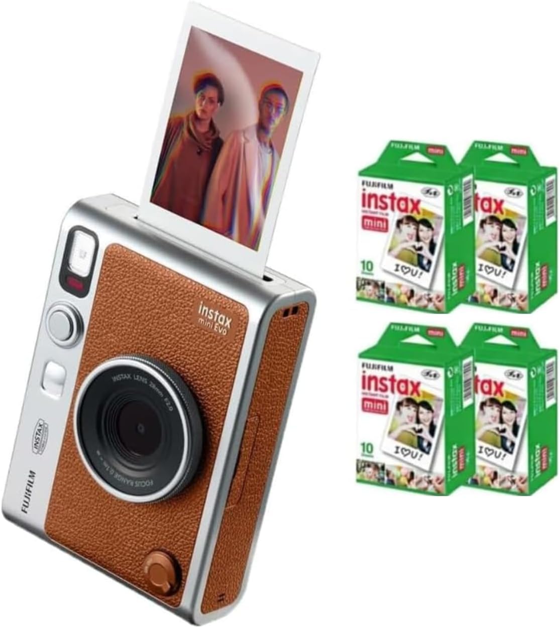 Fujifilm Instax Mini EVO Instant Camera - Brown