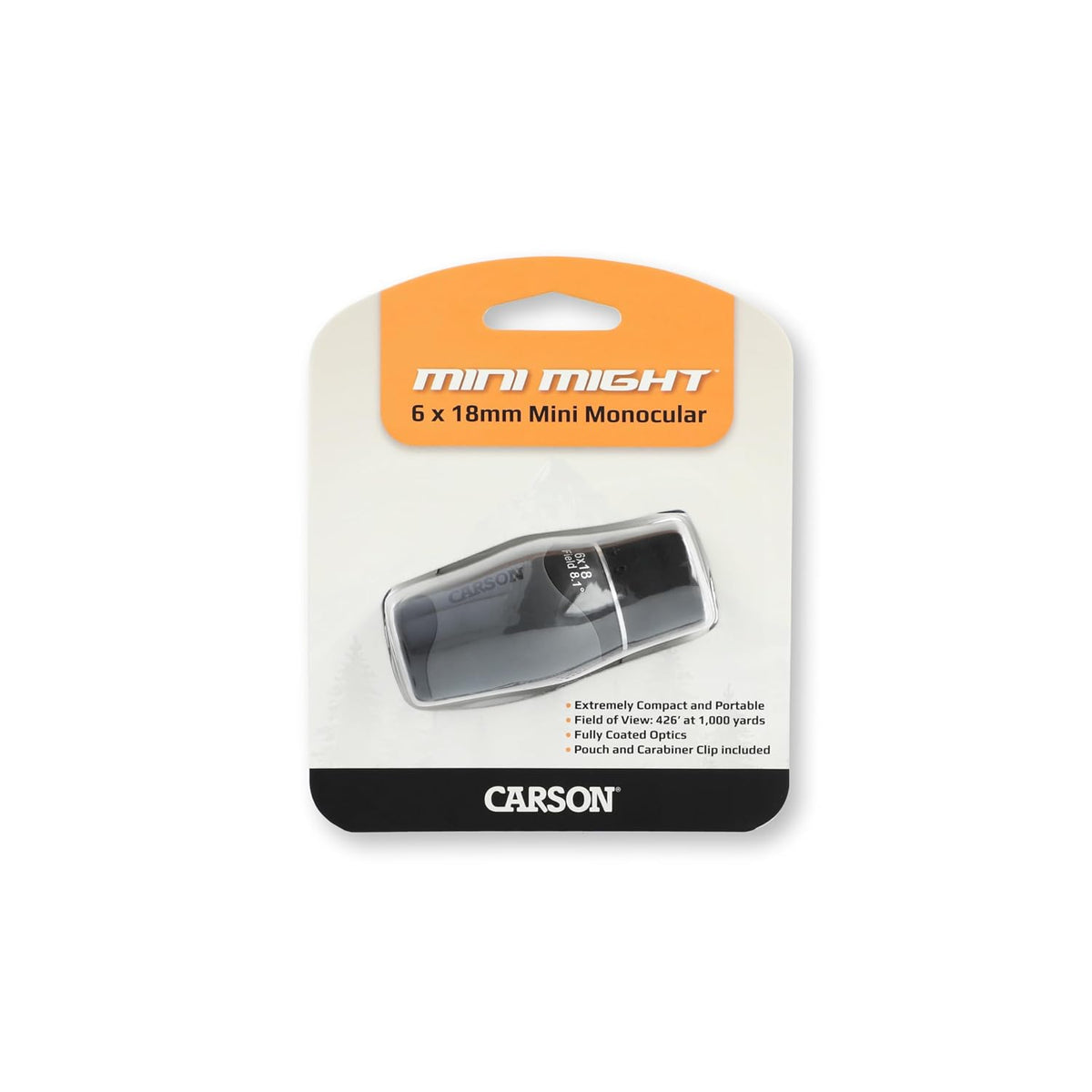 Carson MiniMight 6x18mm Pocket Monocular with Carabiner Clip (MM-618)