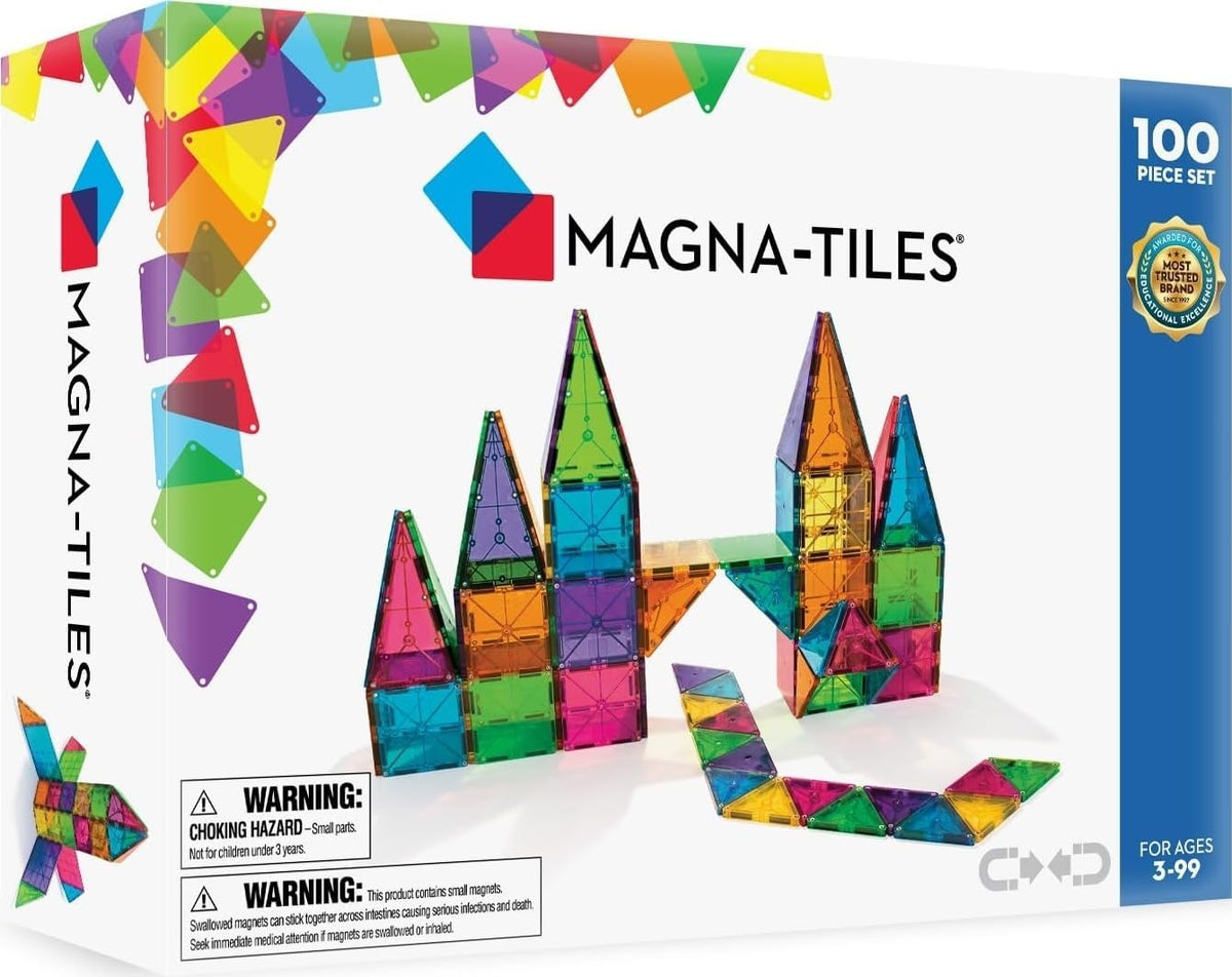 MAGNA-TILES Classic 100-Piece Magnetic Construction Set. The Original Magnetic Building Brand