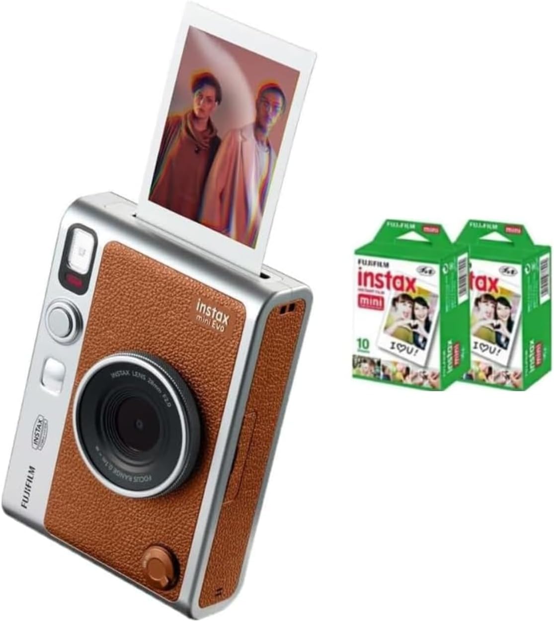 Fujifilm Instax Mini EVO Instant Camera - Brown