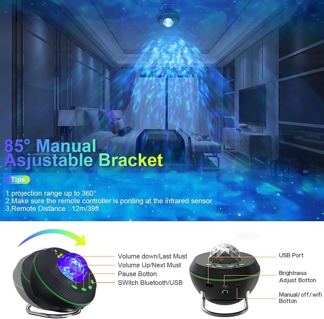 Star Projector LED Night Light with Bluetooth Speaker. Timer. Remote Control - Gifts for Kids. Adults. Christmas. Birthday - Amazon.com