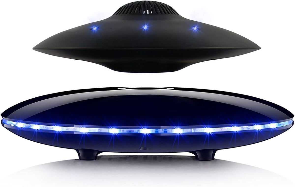 RUIXINDA Magnetic Levitating Bluetooth Speaker. Levitating UFO Speakers with LED Lights. 360 Degree Rotation.Wireless Floating Speakers for Home Office Decor Cool Tech Gadgets.Creative Gifts
