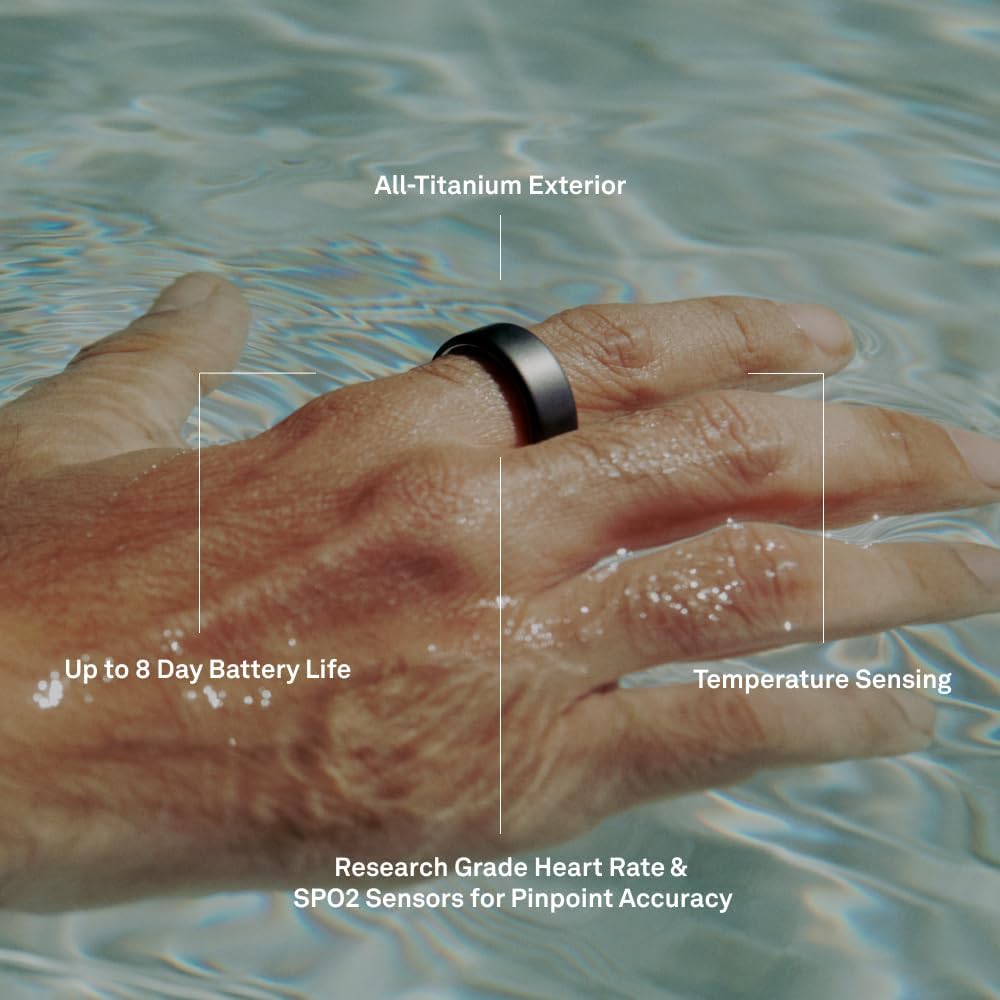 OURA Ring 4 Smart Ring - Silver - Size 8 | Sleep. Activity. Women's Health. AI Advisor. Up to 8 Days of Battery Life. Size Before You Buy. Android & iOS Compatible