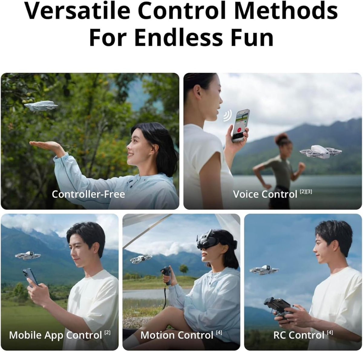 DJI Neo. Mini Drone with 4K UHD Camera for Adults. 135g Self Flying Drone that Follows You. Palm Takeoff. Subject Tracking. QuickShots. Stabilized Video. Built-In Propeller Guard (Controller-Free)