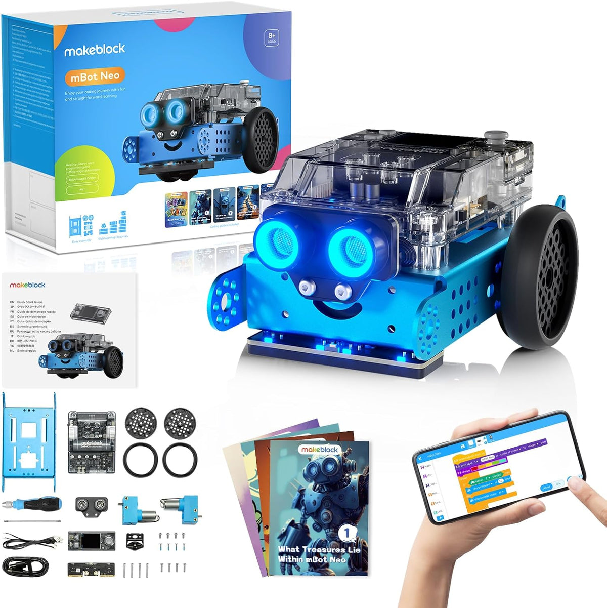 Makeblock mBot2 Coding Robot for Kids. Code Learning Support Scratch & Python Programming. Robotics Kit for Kids Ages 8-14 and up. Building STEM Robot Toys Gifts for Boys Girls