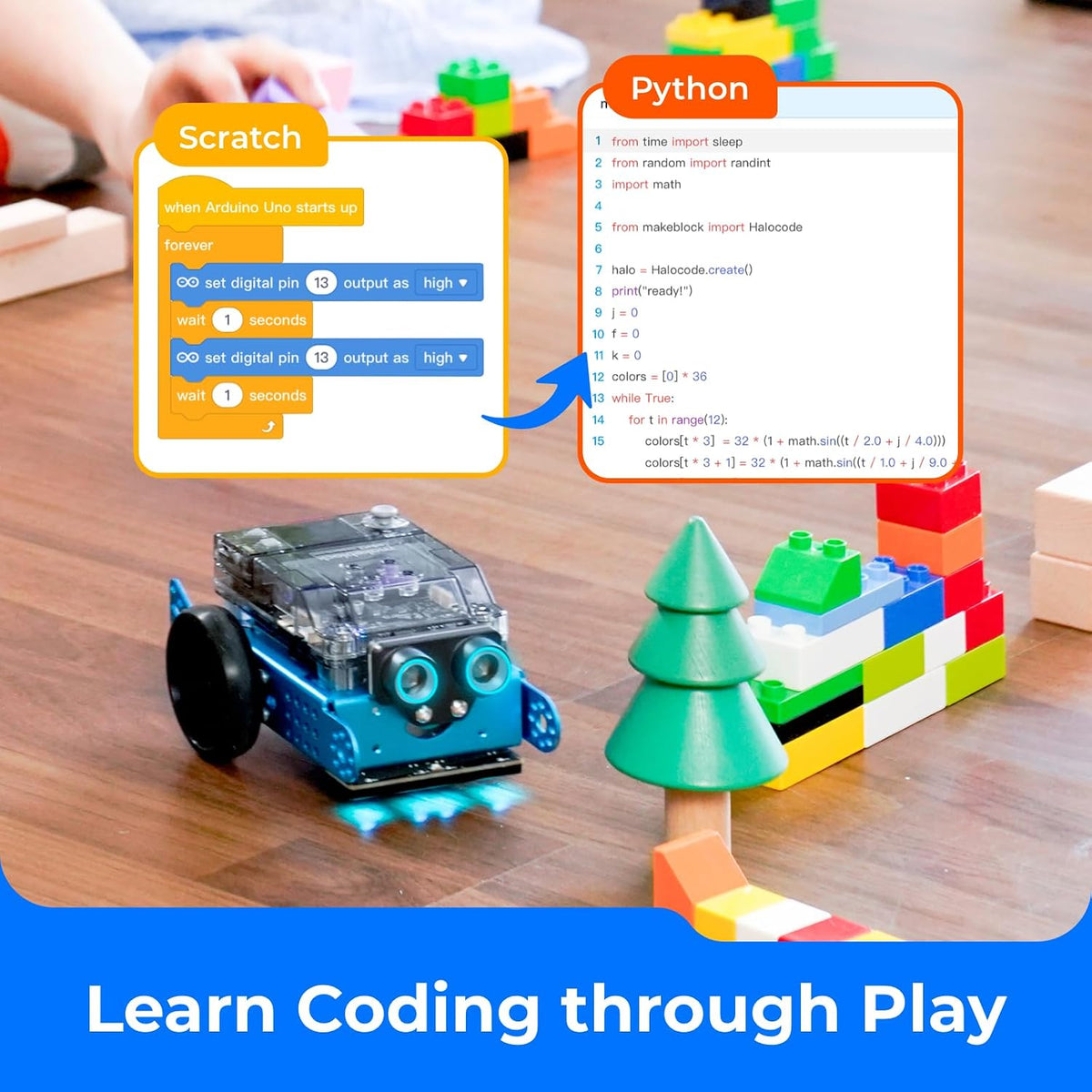 Makeblock mBot2 Coding Robot for Kids. Code Learning Support Scratch & Python Programming. Robotics Kit for Kids Ages 8-14 and up. Building STEM Robot Toys Gifts for Boys Girls