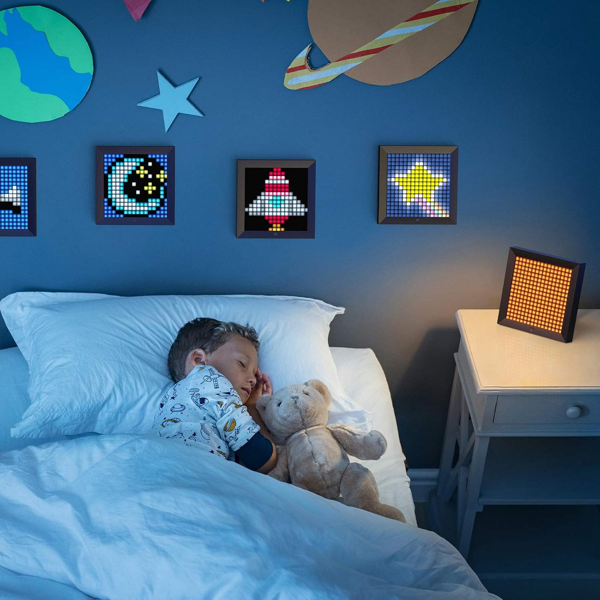 Divoom Pixoo - Pixel Art Digital Picture Frame with 16x16 LED Display APP Control - Cool Animation Frame Wall/Desk Mount for Gaming Room & Bedside Table -Black