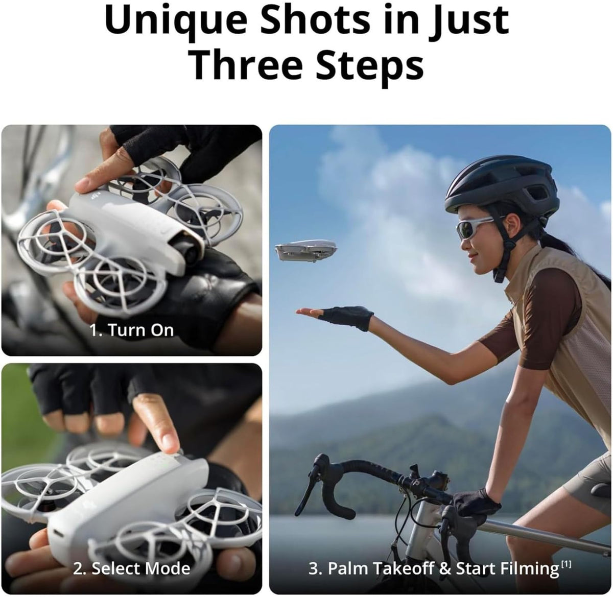 DJI Neo. Mini Drone with 4K UHD Camera for Adults. 135g Self Flying Drone that Follows You. Palm Takeoff. Subject Tracking. QuickShots. Stabilized Video. Built-In Propeller Guard (Controller-Free)