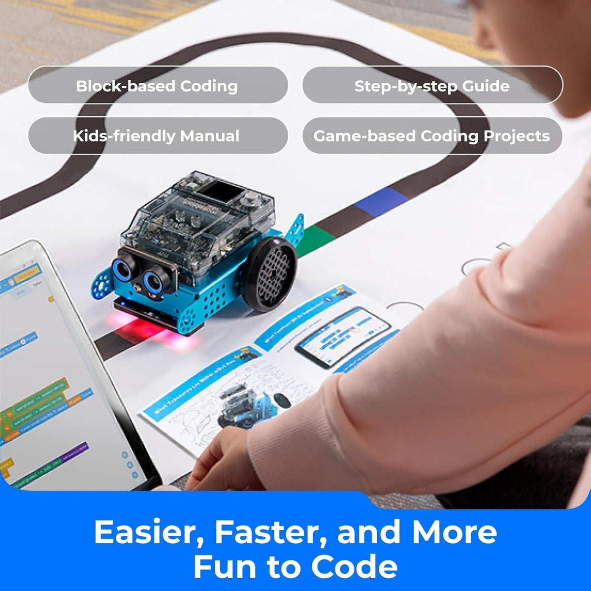 Makeblock mBot2 Coding Robot for Kids. Code Learning Support Scratch & Python Programming. Robotics Kit for Kids Ages 8-14 and up. Building STEM Robot Toys Gifts for Boys Girls