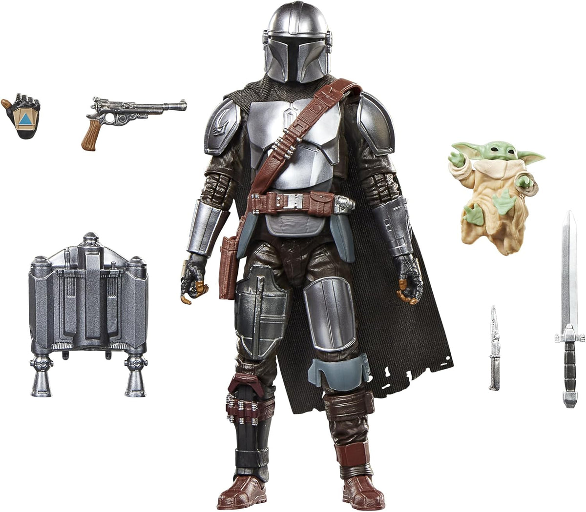 STAR WARS The Black Series The Mandalorian & Grogu. The Mandalorian & Grogu Deluxe Collectible 6 Inch Action Figure Gift