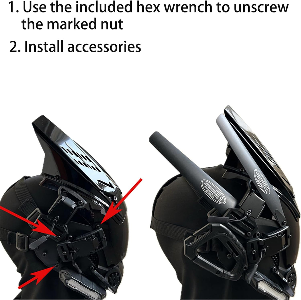 WKYBHUD Cyberpunk LED Mask. Bluetooth Mask with APP Control. Customizable LED Display for Nightclub. Party. Raves