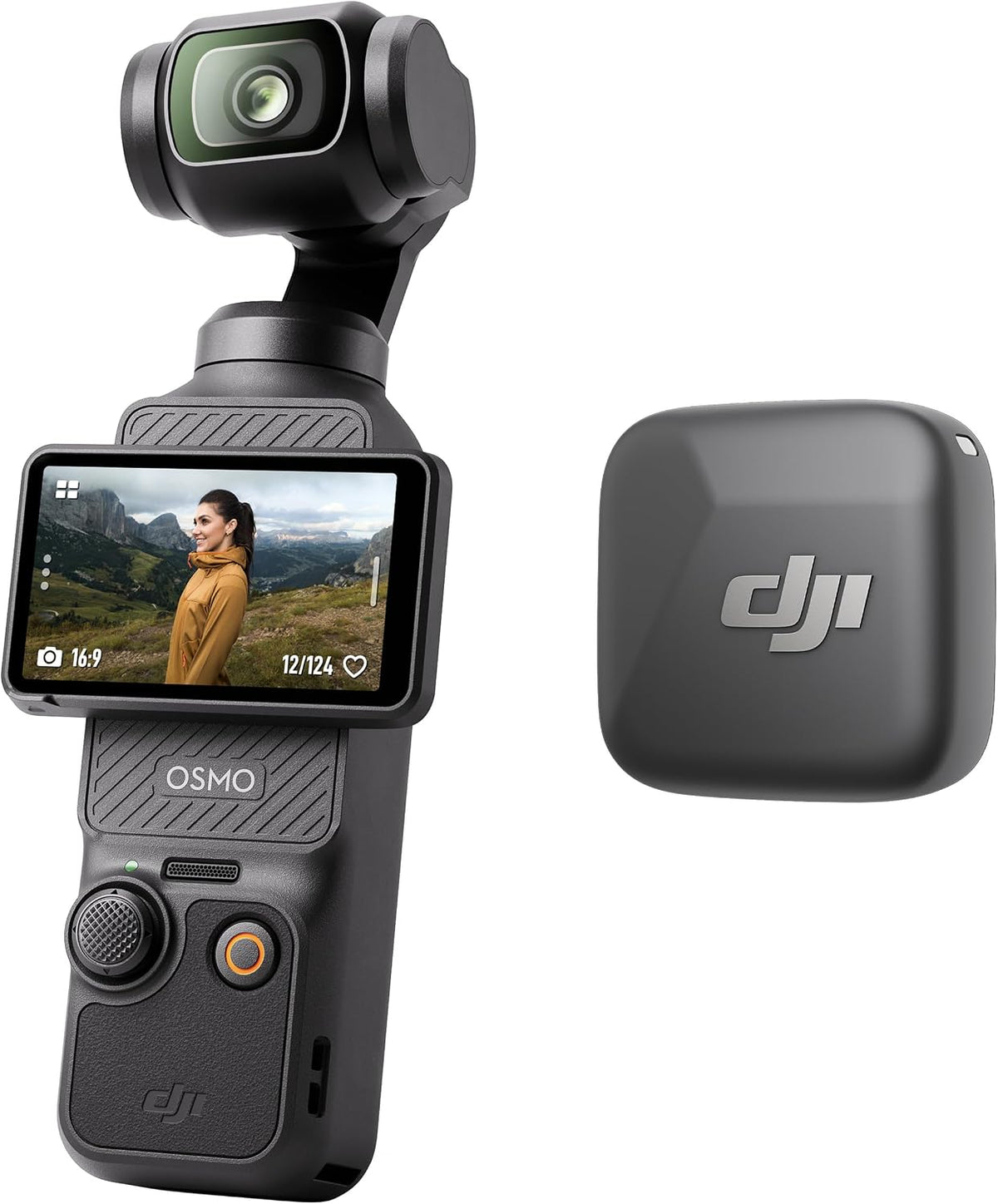 DJI Osmo Pocket 3 Creator Combo. Vlogging Camera with 1'' CMOS & 4K/120fps | 3-Axis Stabilization. Spotlight Follow. Fast Focusing. Mic Included for Clear Sound. Small Camera for Photography