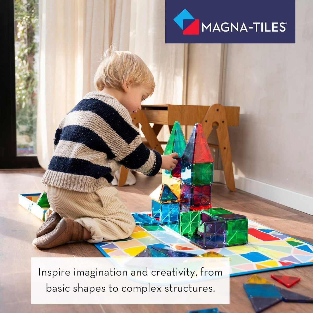 MAGNA-TILES Classic 100-Piece Magnetic Construction Set. The Original Magnetic Building Brand