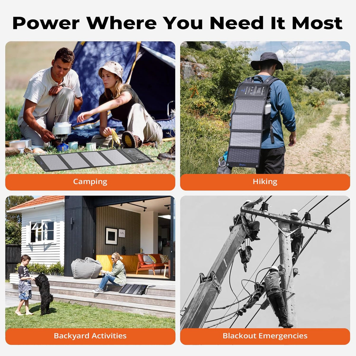 BigBlue 28W High-Efficiency Solar Panel Charger with Dual USB-C and USB-A | Solar Phone Charger for Camping. Backpacking. Folding Solar Panels for iPhone. iPad. Samsung Galaxy. Power Bank. GPS etc