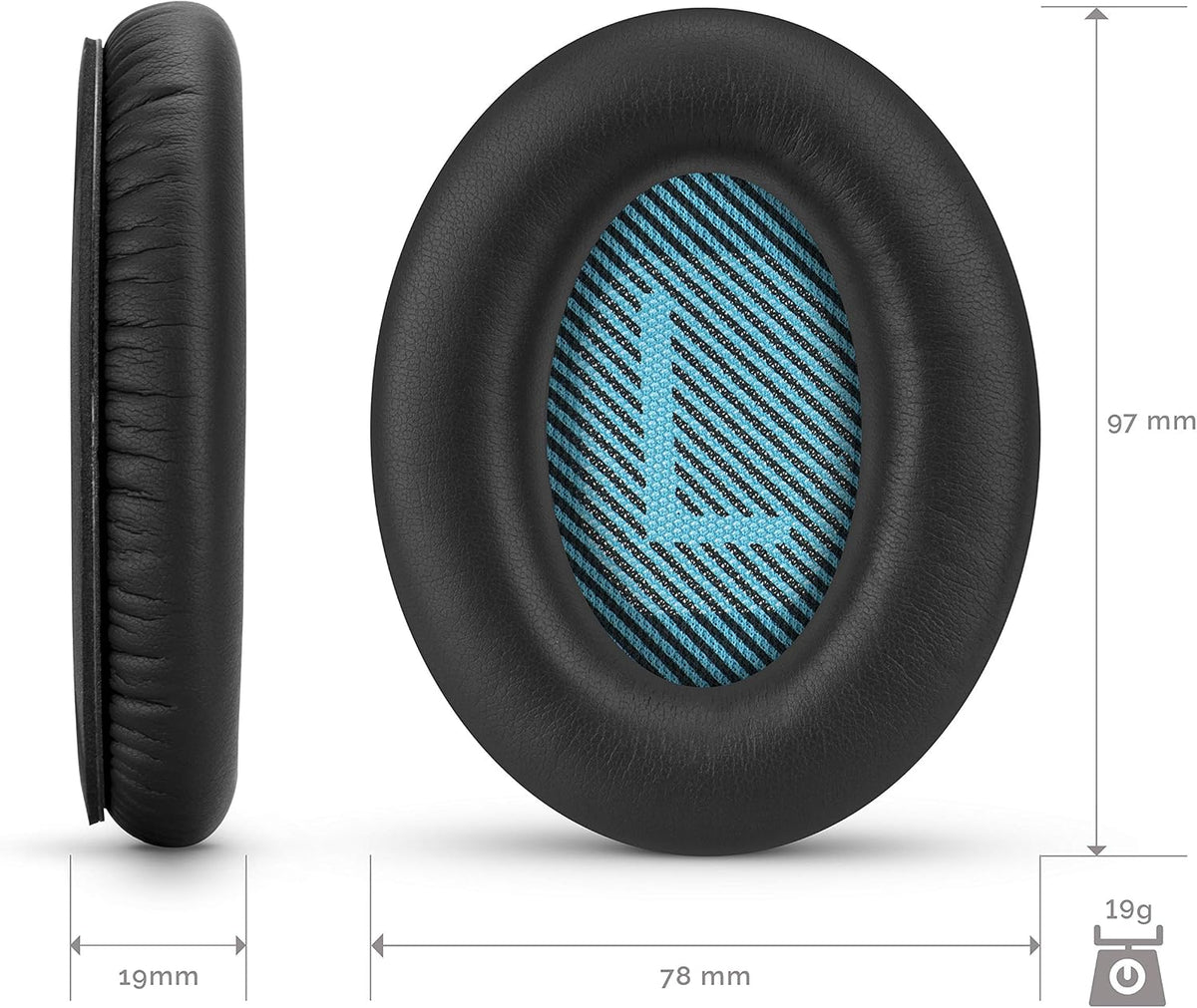Replacement Earpads for Bose QuietComfort QC 15 25 35 Premium Ear Pads QC15 QC25 QC35 AE2 & SoundLink. Memory Foam. Soft & Long Lasting by Brainwavz