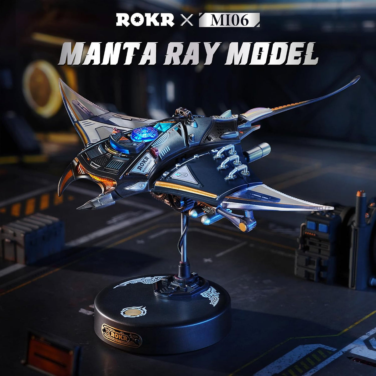 ROKR 3D Metal Puzzles for Adults. Manta Ray Mechanical. 3D Metal Model Kits for Adults to Build. Unique Electric Mechanical Toy