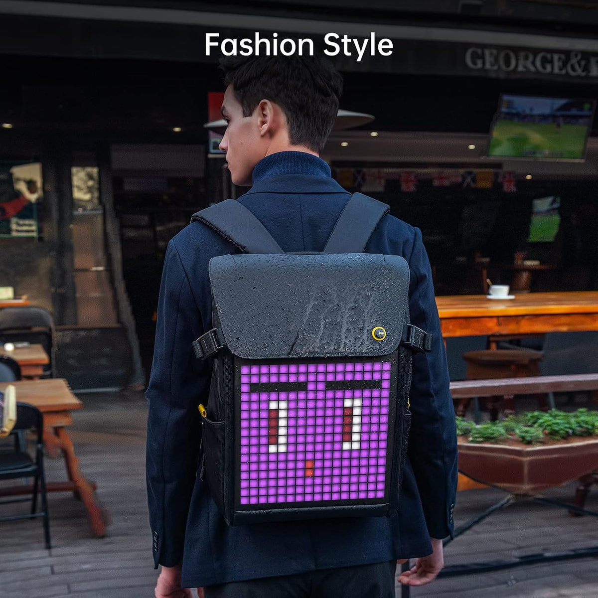 Divoom LED Display Laptop Backpack with App Control. 17 Inch Cool DIY Pixel Art Animation Fashion Backpack. Unique Gift for Men or Women