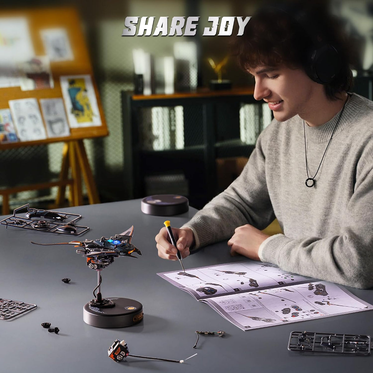 ROKR 3D Metal Puzzles for Adults. Manta Ray Mechanical. 3D Metal Model Kits for Adults to Build. Unique Electric Mechanical Toy