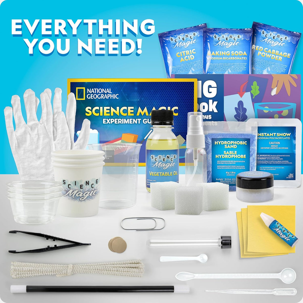 National Geographic Science Magic Kit with 100+ Experiments for Kids 8-12 | Magic Tricks. Chemistry Activities. Hands-On Science Experiments. STEM Projects. STEM Learning Toy. Birthday Gift